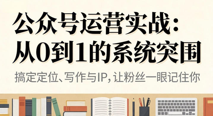 公众号运营实战，从定位到变现的全流程，从0到1的系统突围汇创网-网创项目_汇创网_中创网_福缘网_冒泡网_网创项目平台汇创网