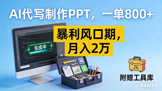 （16967期）AI代写制作PPT，一单800+， 暴利风口期，月入2万【附工具】汇创网-网创项目_汇创网_中创网_福缘网_冒泡网_网创项目平台汇创网