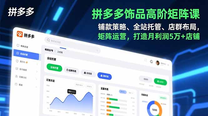 （16915期）拼多多饰品高阶矩阵课，铺款策略、全站托管、店群布局，矩阵运营，打造月利润5万+店铺汇创网-网创项目_汇创网_中创网_福缘网_冒泡网_网创项目平台汇创网