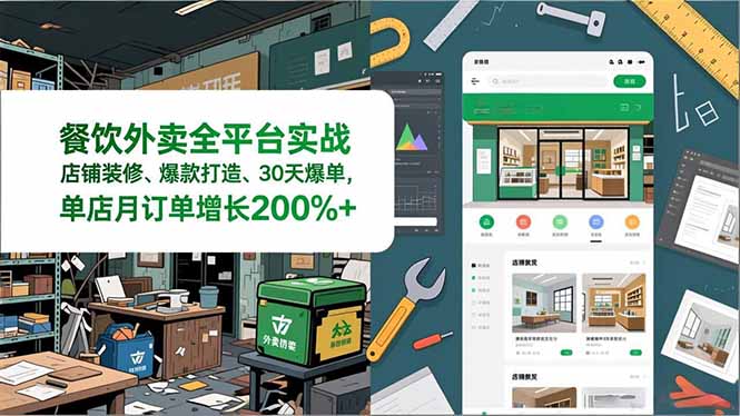 （16978期）餐饮外卖全平台实战，店铺装修、爆款打造、30天爆单，手把手教学，单店月订单增长200%+汇创网-网创项目_汇创网_中创网_福缘网_冒泡网_网创项目平台汇创网