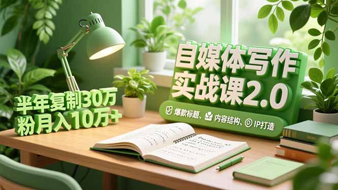 （16734期）自媒体写作实战课2.0，爆款标题、内容结构、IP打造，半年复制30万粉月入10万+汇创网-网创项目_汇创网_中创网_福缘网_冒泡网_网创项目平台汇创网