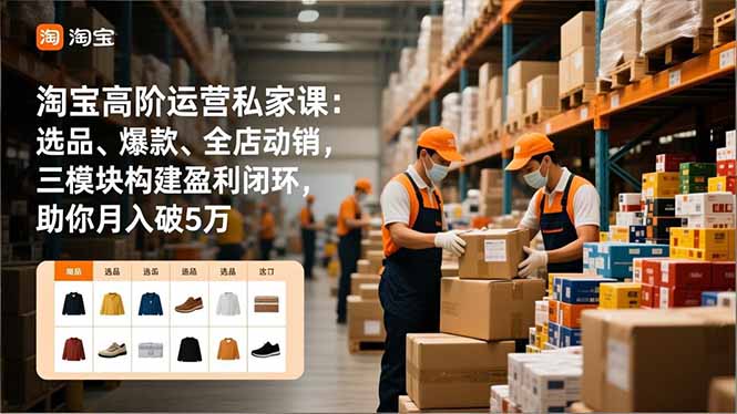 (16865期)淘宝高阶运营私家课:选品、爆款、全店动销,三模块构建盈利闭环,助你月入破5万汇创网-网创项目_汇创网_中创网_福缘网_冒泡网_网创项目平台汇创网