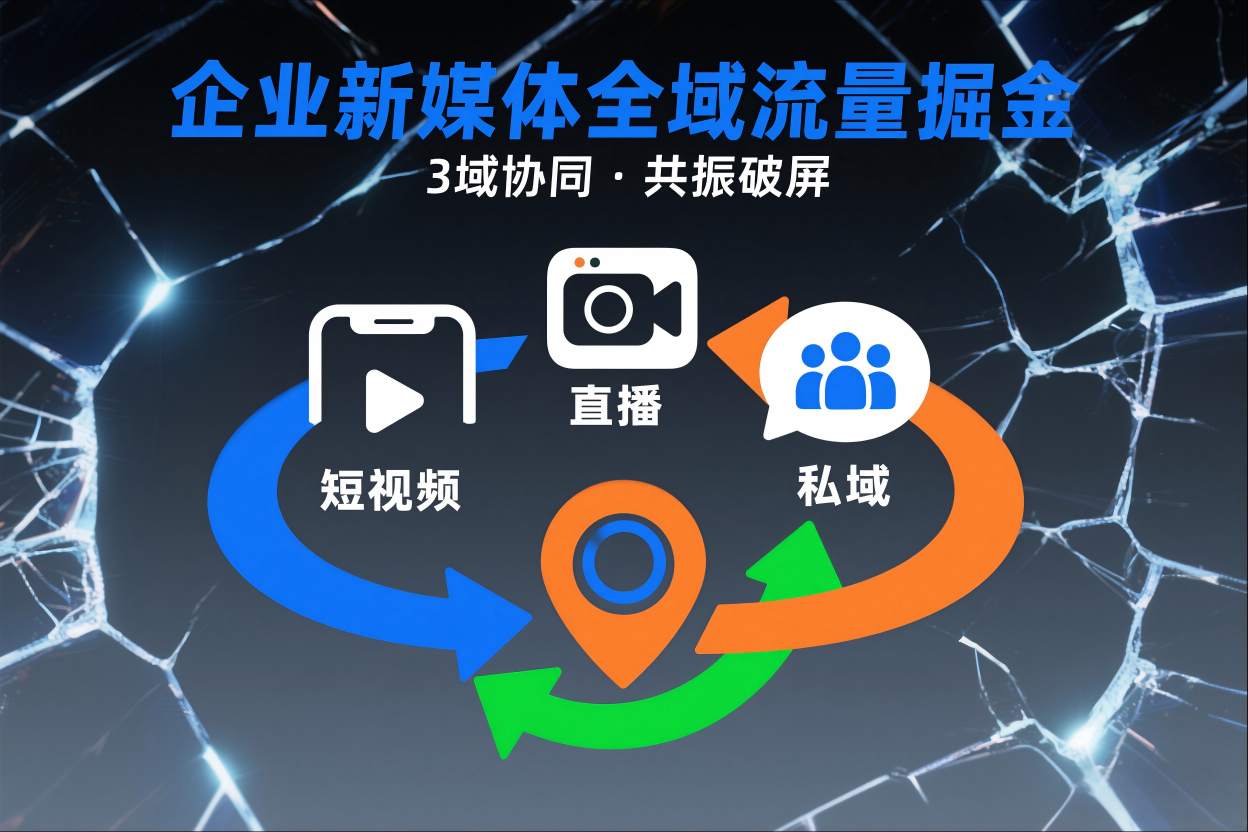 短视频全域商业模式，企业新媒体全域流量掘金，3域协同，共振破屏，短视频-直播-私域-地域汇创网-网创项目_汇创网_中创网_福缘网_冒泡网_网创项目平台汇创网