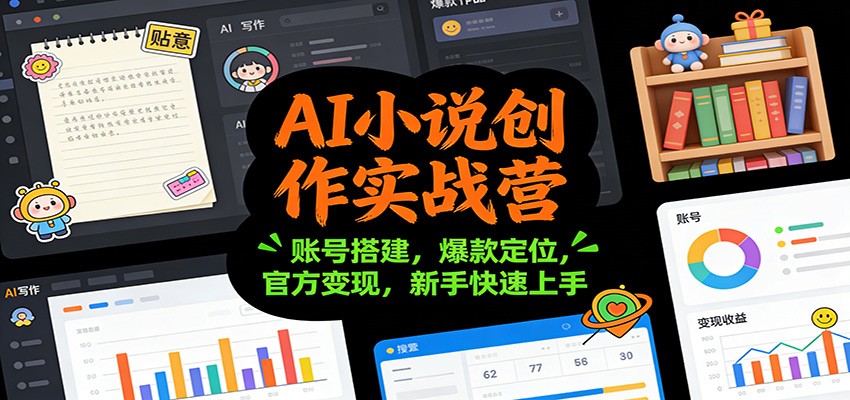 AI小说创作实战营：账号搭建，爆款定位，官方变现，新手快速上手汇创网-网创项目_汇创网_中创网_福缘网_冒泡网_网创项目平台汇创网