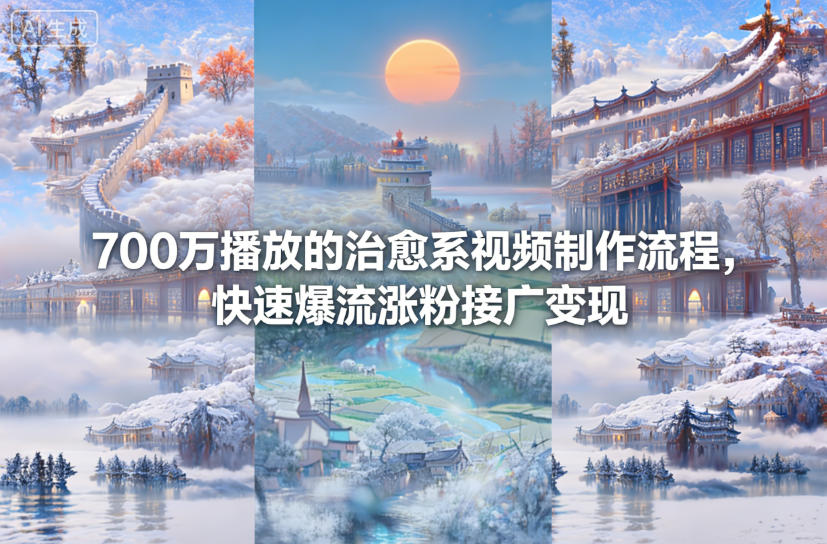 700万播放的治愈系视频制作流程，快速爆流涨粉接广变现汇创网-网创项目_汇创网_中创网_福缘网_冒泡网_网创项目平台汇创网