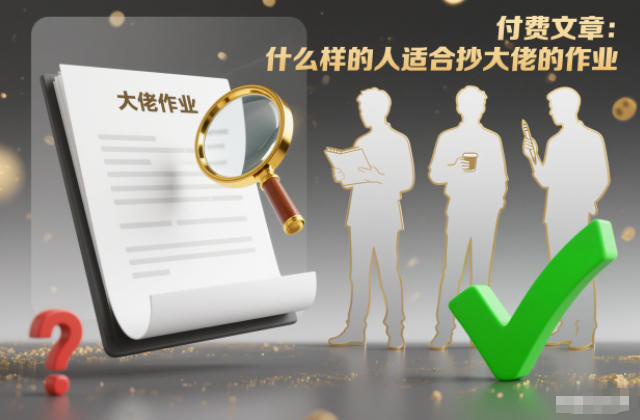 付费文章：什么样的人适合抄大佬的作业？汇创网-网创项目_汇创网_中创网_福缘网_冒泡网_网创项目平台汇创网