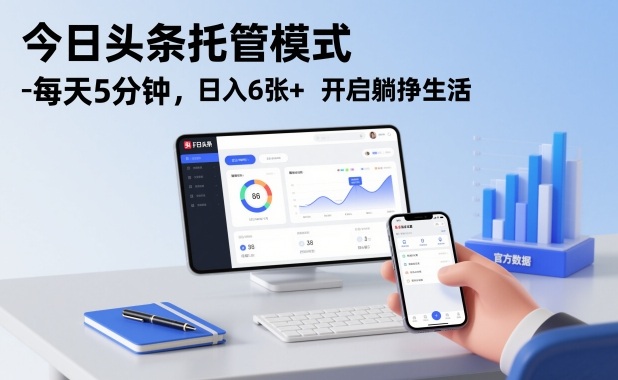 今日头条托管模式，每天5分钟，日入6张+，开启躺挣生活【揭秘】汇创网-网创项目_汇创网_中创网_福缘网_冒泡网_网创项目平台汇创网