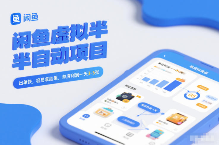 闲鱼虚拟半自动项目，出单快，容易拿结果，单店利润一天3-5张汇创网-网创项目_汇创网_中创网_福缘网_冒泡网_网创项目平台汇创网