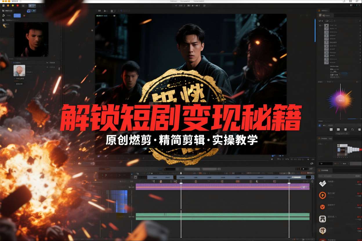 短剧拉新之原创燃剪精简剪辑实操课，解锁短剧变现秘籍汇创网-网创项目_汇创网_中创网_福缘网_冒泡网_网创项目平台汇创网