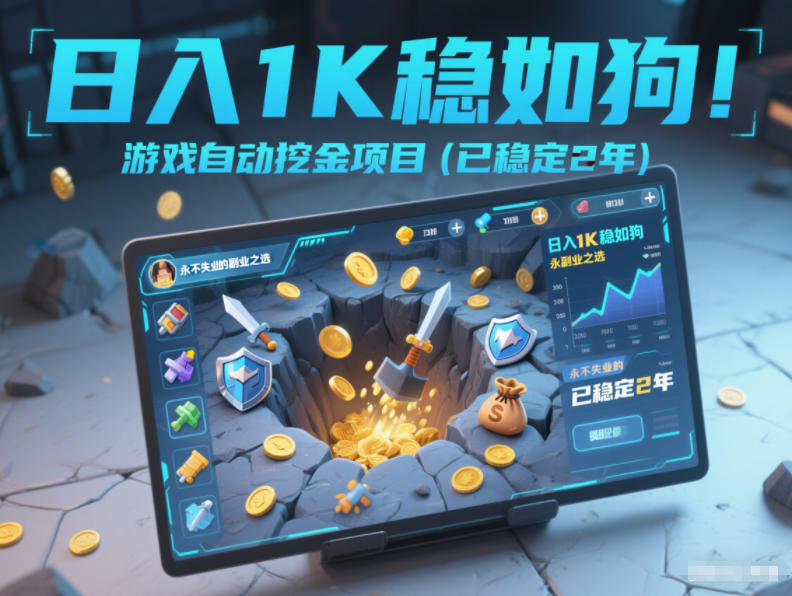 日入1K稳如狗！游戏自动挖金项目（已稳定2年），永不失业的副业之选【揭秘】汇创网-网创项目_汇创网_中创网_福缘网_冒泡网_网创项目平台汇创网