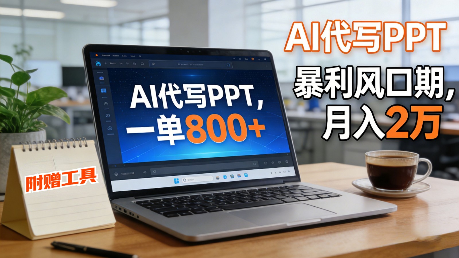 AI 代写做 PPT！一单狂赚 800+，风口期月入 2 万（工具 + 提示词直接送）汇创网-网创项目_汇创网_中创网_福缘网_冒泡网_网创项目平台汇创网