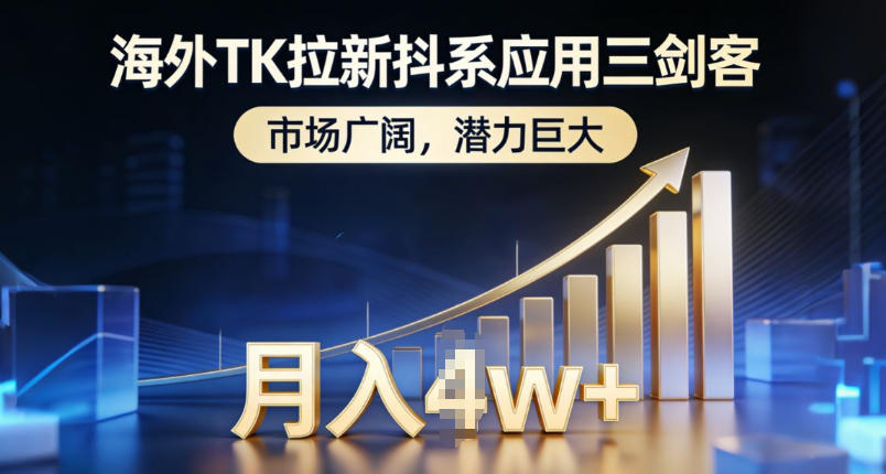 海外TK拉新抖系应用三剑客，市场广阔，潜力巨大，月入1w+汇创网-网创项目_汇创网_中创网_福缘网_冒泡网_网创项目平台汇创网