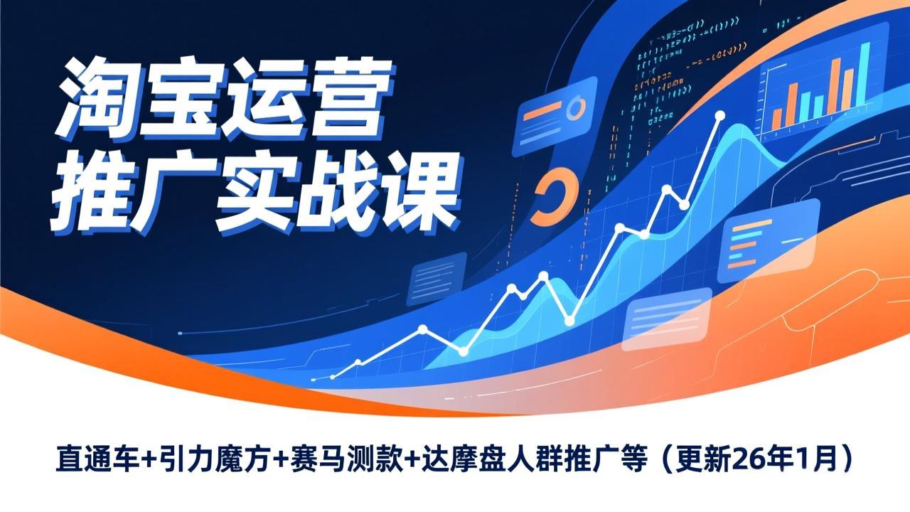（17200期）淘宝运营推广实战课，直通车+引力魔方+赛马测款+达摩盘人群推广等（更新26年1月）汇创网-网创项目_汇创网_中创网_福缘网_冒泡网_网创项目平台汇创网