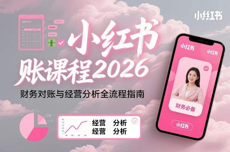 小红书对账课程2026，财务对账与经营分析全流程指南汇创网-网创项目_汇创网_中创网_福缘网_冒泡网_网创项目平台汇创网