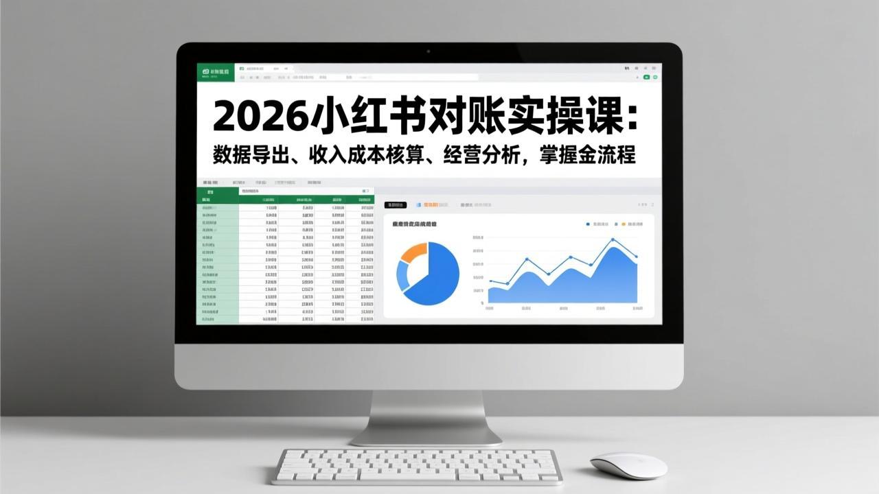 （17071期）2026小红书对账实操课：数据导出、收入成本核算、经营分析，掌握全流程汇创网-网创项目_汇创网_中创网_福缘网_冒泡网_网创项目平台汇创网