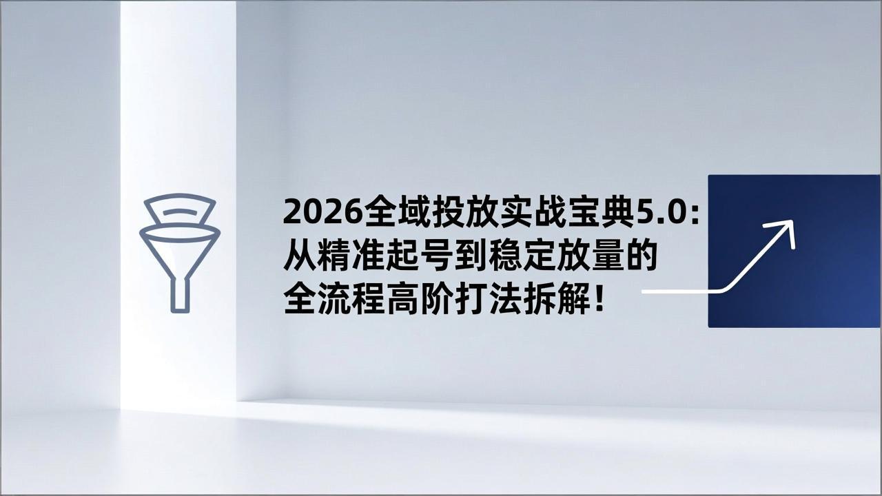 （17156期）2026全域投放实战宝典5.0：从精准起号到稳定放量的全流程高阶打法拆解！汇创网-网创项目_汇创网_中创网_福缘网_冒泡网_网创项目平台汇创网