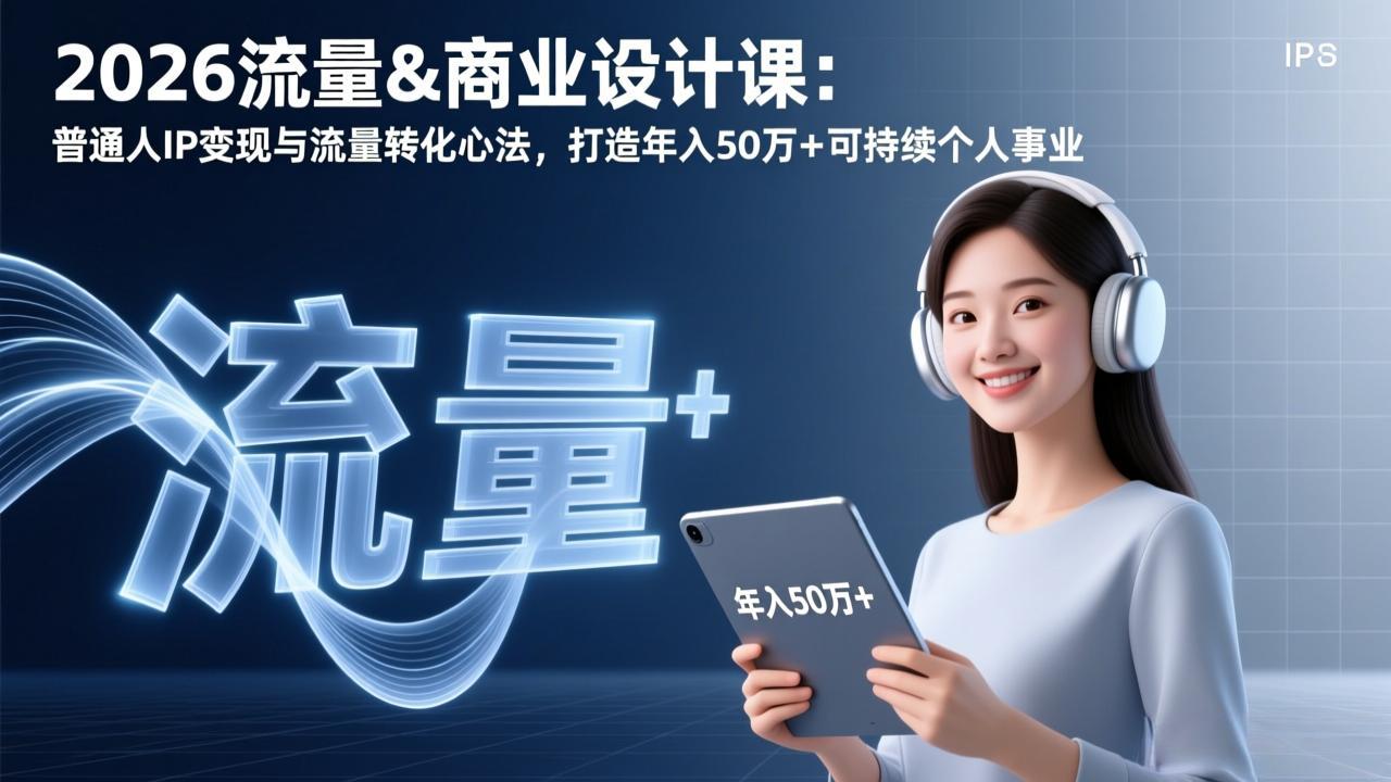 （17246期）2026流量&商业设计课：普通人IP变现与流量转化心法，打造年入50万+可持续个人事业汇创网-网创项目_汇创网_中创网_福缘网_冒泡网_网创项目平台汇创网