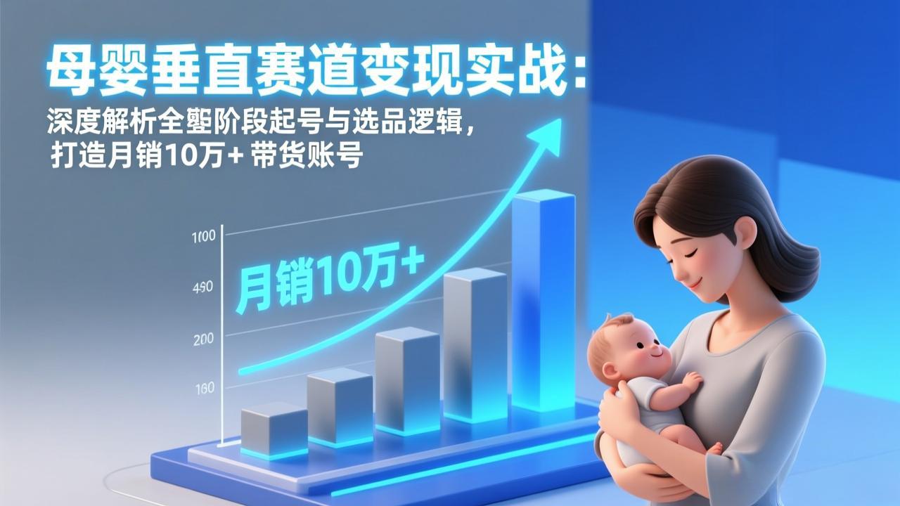 （17233期）母婴垂直赛道变现实战：深度解析三大阶段起号与选品逻辑，打造月销10万+带货账号汇创网-网创项目_汇创网_中创网_福缘网_冒泡网_网创项目平台汇创网