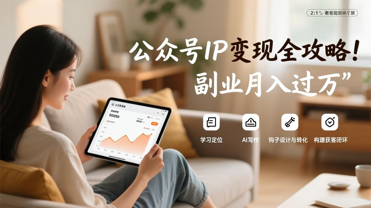 （17275期）公众号IP变现全攻略，学习定位、AI写作、钩子设计与转化，构建获客闭环，副业月入过万汇创网-网创项目_汇创网_中创网_福缘网_冒泡网_网创项目平台汇创网