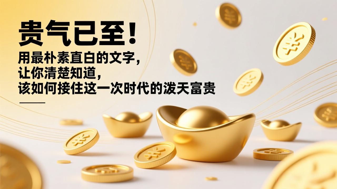 （17049期）付费文章：贵气已至！用最朴素直白的文字，让你清楚知道，该如何接住这一次时代的泼天富贵汇创网-网创项目_汇创网_中创网_福缘网_冒泡网_网创项目平台汇创网