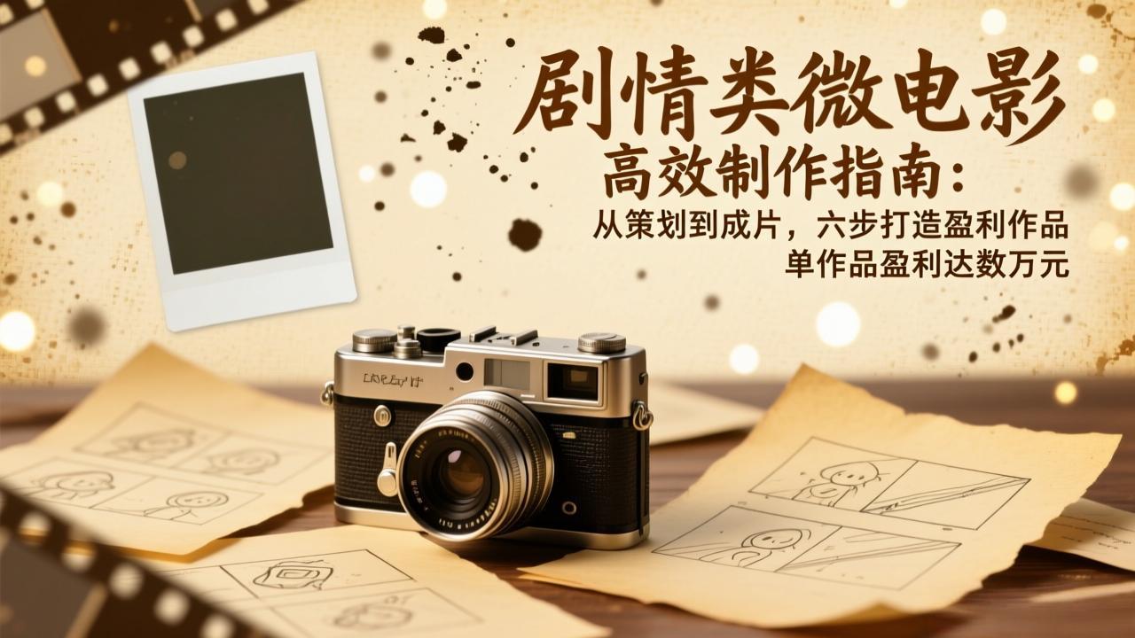 （17086期）剧情类微电影高效制作指南：从策划到成片，六步打造盈利作品，单作品盈利达数万元汇创网-网创项目_汇创网_中创网_福缘网_冒泡网_网创项目平台汇创网