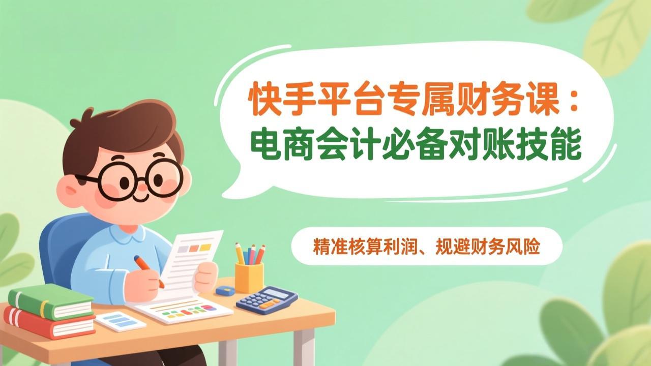 （17167期）快手平台专属财务课：电商会计必备对账技能，精准核算利润、规避财务风险汇创网-网创项目_汇创网_中创网_福缘网_冒泡网_网创项目平台汇创网