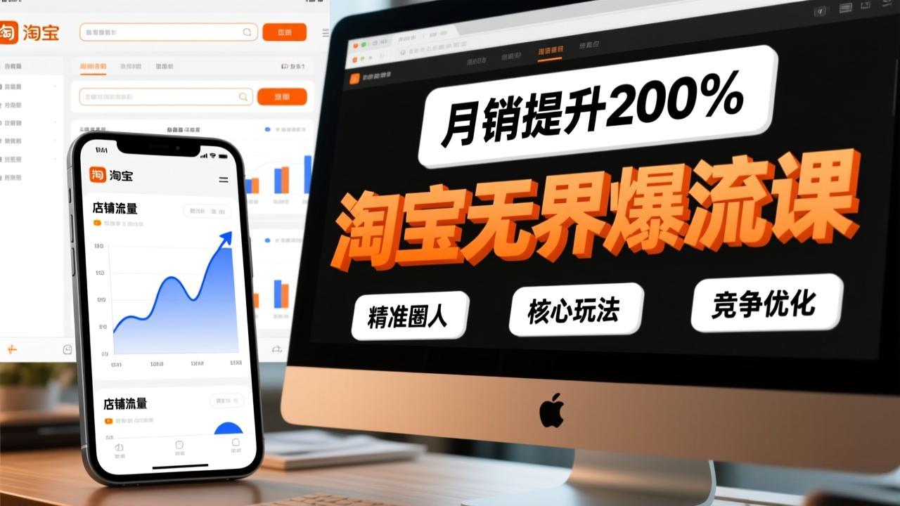 （17132期）淘宝无界爆流课，精准圈人、核心玩法、竞争优化，快速引爆店铺流量，月销提升200%汇创网-网创项目_汇创网_中创网_福缘网_冒泡网_网创项目平台汇创网