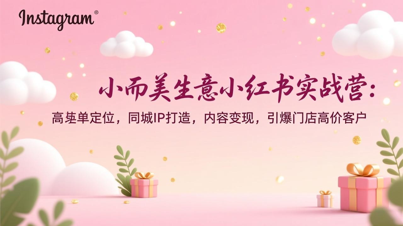 （17113期）小而美生意小红书实战营：高客单定位，同城IP打造，内容变现，引爆门店高价客户汇创网-网创项目_汇创网_中创网_福缘网_冒泡网_网创项目平台汇创网