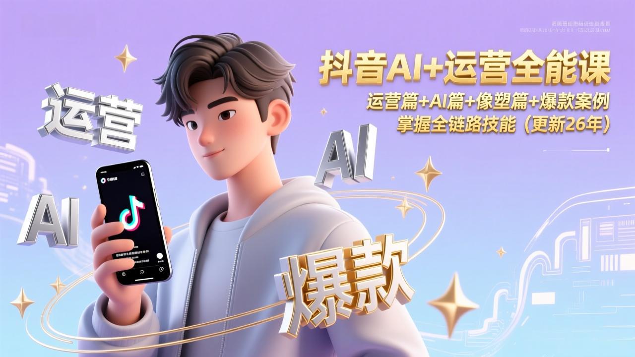 （17078期）抖音AI+运营全能课，运营篇+AI篇+像塑篇+爆款案例，掌握全链路技能（更新26年）汇创网-网创项目_汇创网_中创网_福缘网_冒泡网_网创项目平台汇创网