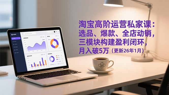 （17016期）淘宝高阶运营私家课：选品、爆款、全店动销，三模块构建盈利闭环，月入破5万（更新26年1月）汇创网-网创项目_汇创网_中创网_福缘网_冒泡网_网创项目平台汇创网