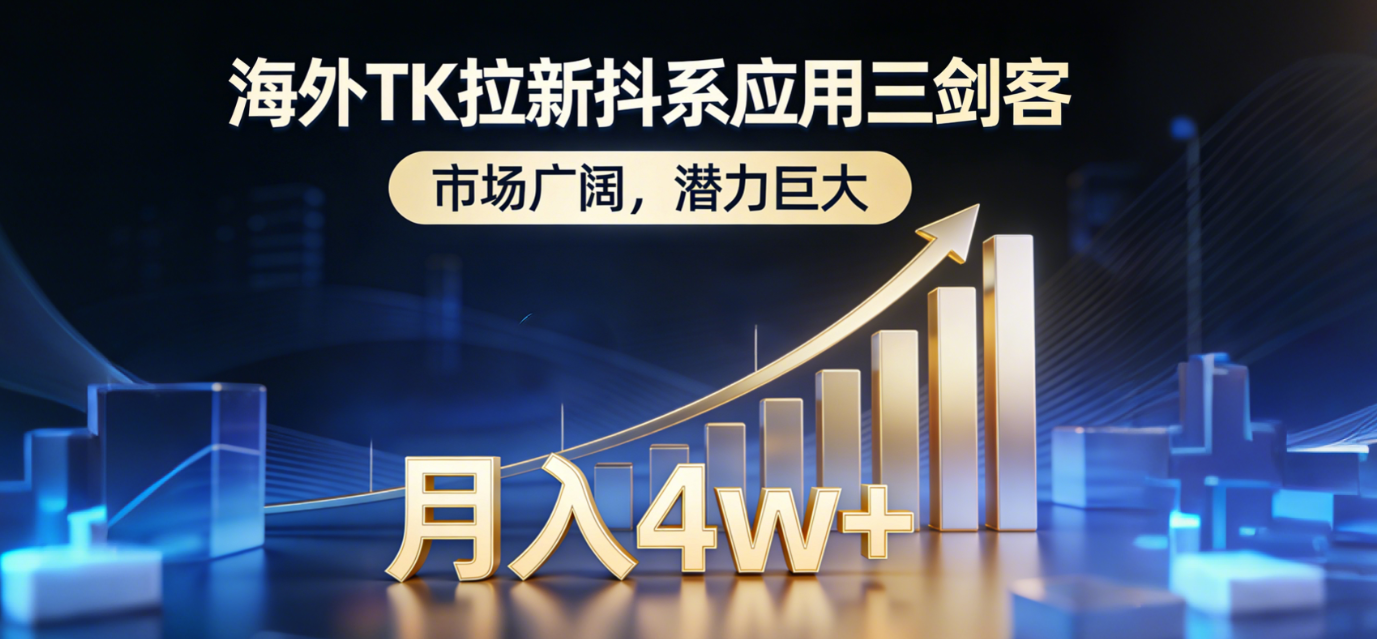 （17242期）海外TK拉新抖系应用三剑客，市场广阔，潜力巨大，月入1w+汇创网-网创项目_汇创网_中创网_福缘网_冒泡网_网创项目平台汇创网