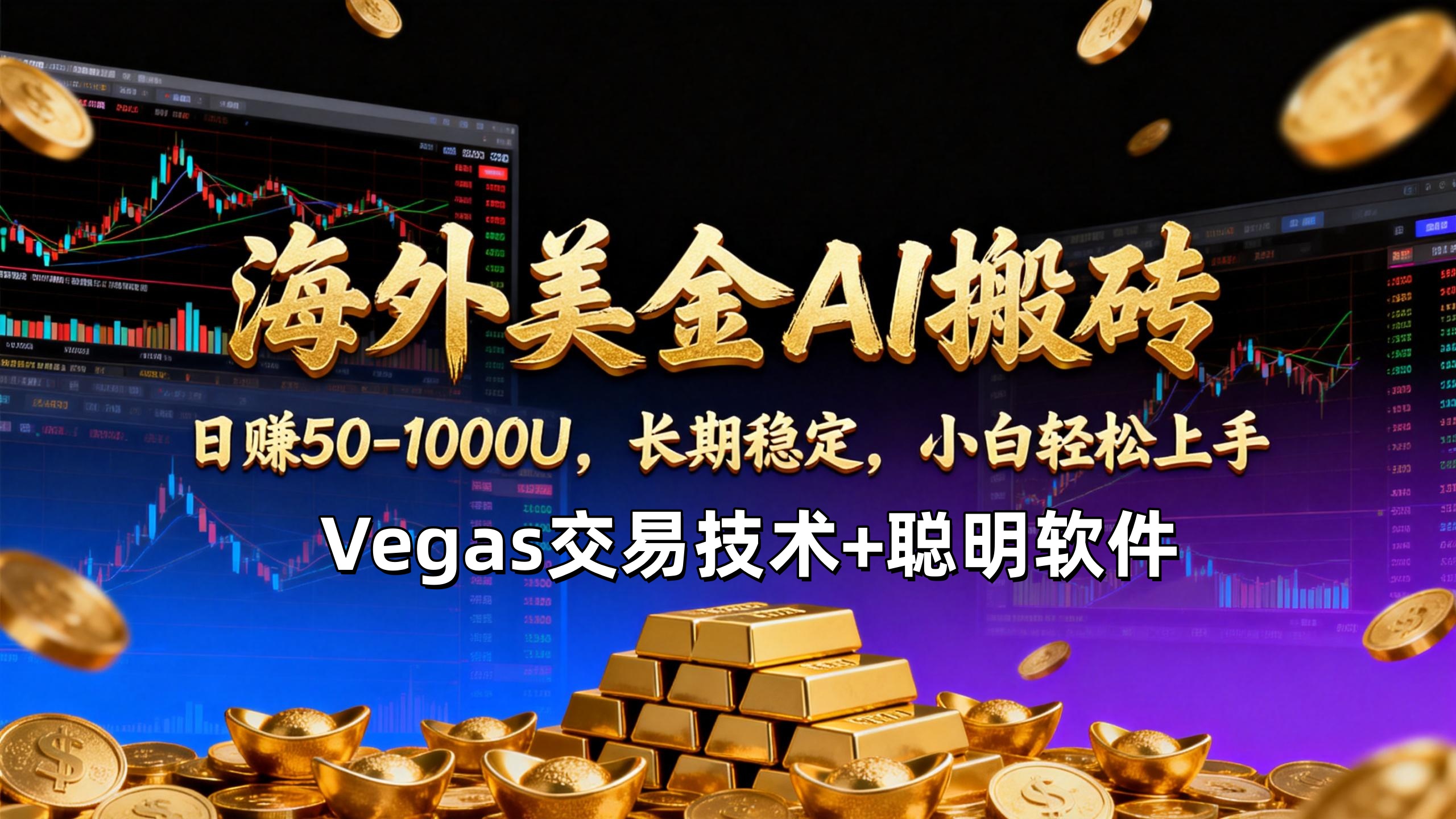 （17143期）【海外美金AI搬砖】Vegas交易技术+聪明软件，日赚50-1000U，长期稳定，小白轻松上手。汇创网-网创项目_汇创网_中创网_福缘网_冒泡网_网创项目平台汇创网