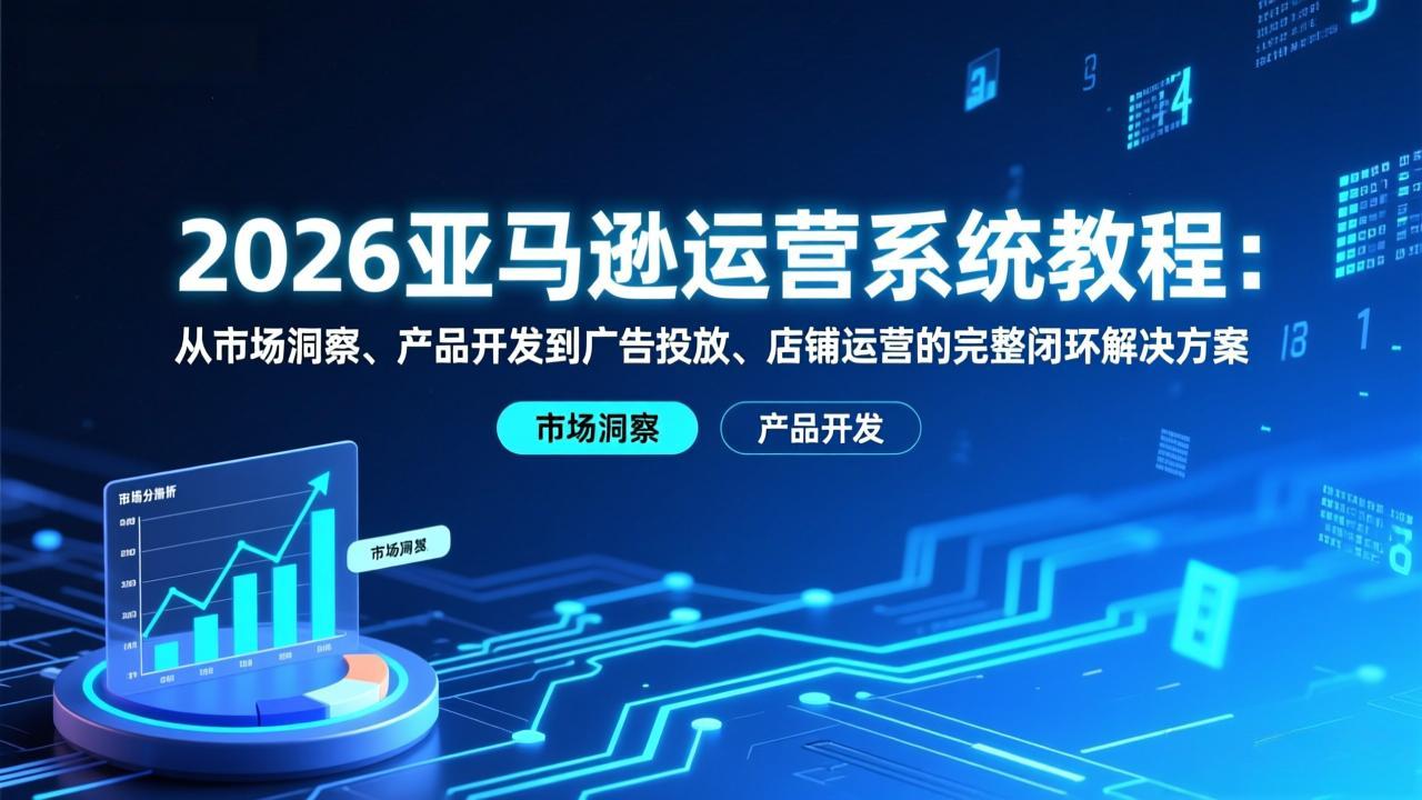 (17208期)2026亚马逊运营系统教程:从市场洞察、产品开发到广告投放、店铺运营的完整闭环解决方案汇创网-网创项目_汇创网_中创网_福缘网_冒泡网_网创项目平台汇创网