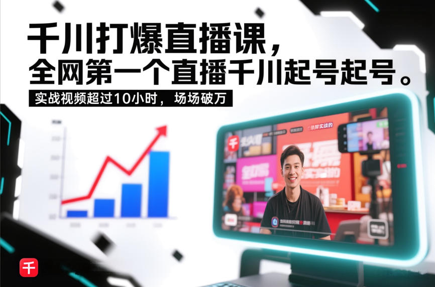 千川打爆直播课，全网第一个直播千川起号录屏实战的，实战视频超过10小时，场场破万汇创网-网创项目_汇创网_中创网_福缘网_冒泡网_网创项目平台汇创网