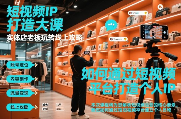 短视频ip打造大课，实体店老板玩转线上攻略汇创网-网创项目_汇创网_中创网_福缘网_冒泡网_网创项目平台汇创网