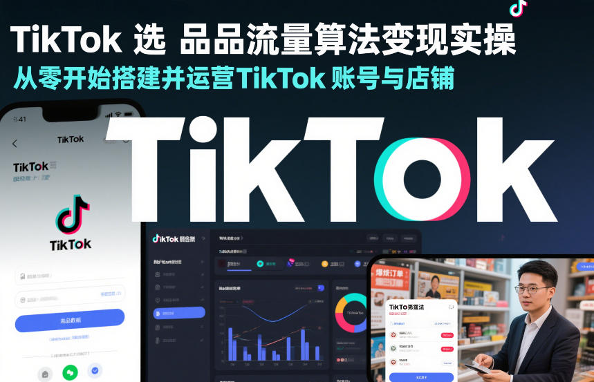 TikTok选品流量算法变现实操，从零开始搭建并运营TikTok账号与店铺汇创网-网创项目_汇创网_中创网_福缘网_冒泡网_网创项目平台汇创网