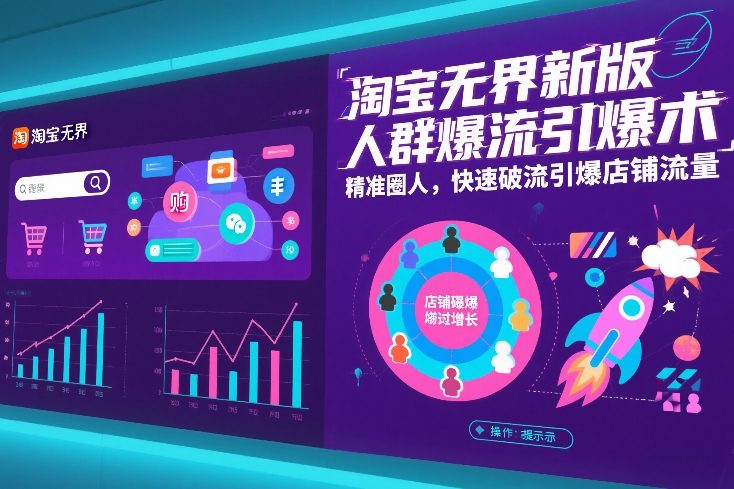 淘宝无界新版人群爆流引爆术，精准圈人，快速破流引爆店铺流量汇创网-网创项目_汇创网_中创网_福缘网_冒泡网_网创项目平台汇创网