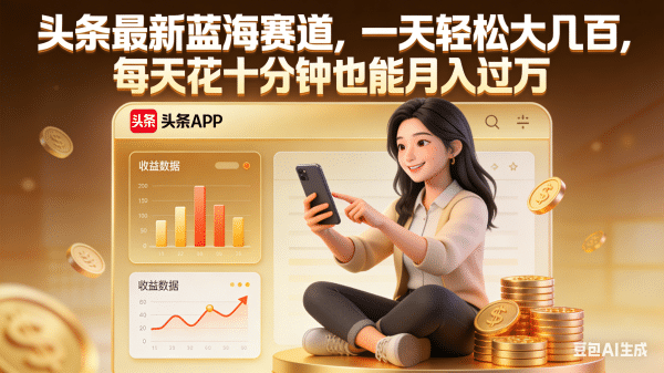 头条最新蓝海赛道，一天轻松大几百，每天花十分钟也能月入过万汇创网-网创项目_汇创网_中创网_福缘网_冒泡网_网创项目平台汇创网