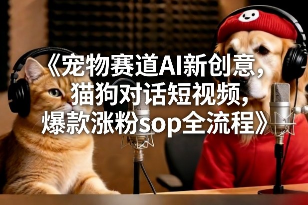 宠物赛道AI新创意，猫狗对话短视频，爆款涨粉sop全流程汇创网-网创项目_汇创网_中创网_福缘网_冒泡网_网创项目平台汇创网