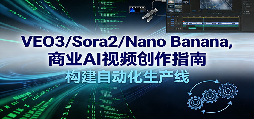 VEO3/Sora2/Nano Banana商业AI视频创作指南，构建自动化生产线汇创网-网创项目_汇创网_中创网_福缘网_冒泡网_网创项目平台汇创网