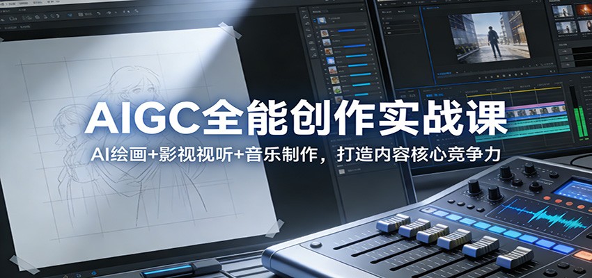 AIGC全能创作实战课：AI绘画+影视视听+音乐制作，打造内容核心竞争力汇创网-网创项目_汇创网_中创网_福缘网_冒泡网_网创项目平台汇创网