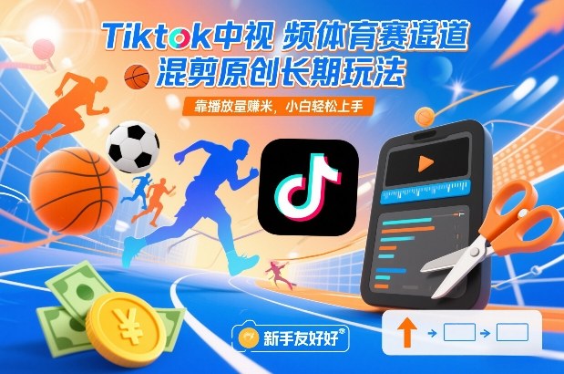 Tiktok中视频体育赛道混剪原创长期玩法，靠播放量賺米，小白轻松上手汇创网-网创项目_汇创网_中创网_福缘网_冒泡网_网创项目平台汇创网