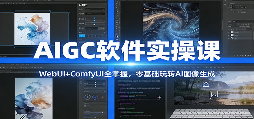 AIGC软件实操课：WebUI+ComfyUI全掌握，零基础玩转AI图像生成汇创网-网创项目_汇创网_中创网_福缘网_冒泡网_网创项目平台汇创网