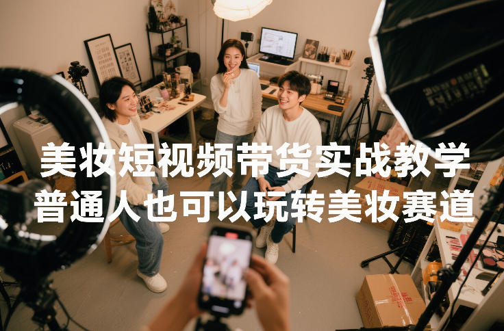 美妆短视频带货实战教学，普通人也可以玩转美妆赛道汇创网-网创项目_汇创网_中创网_福缘网_冒泡网_网创项目平台汇创网
