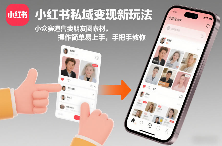 小红书私域变现新玩法，小众赛道售卖朋友圈素材，操作简单易上手，手把手教你汇创网-网创项目_汇创网_中创网_福缘网_冒泡网_网创项目平台汇创网