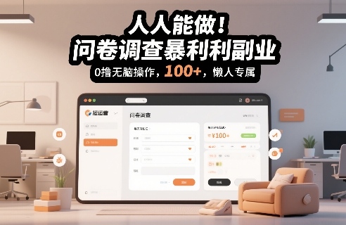 人人能做！问卷调查暴利副业，0撸无脑操作，每天轻松日入100+，懒人专属【揭秘】汇创网-网创项目_汇创网_中创网_福缘网_冒泡网_网创项目平台汇创网