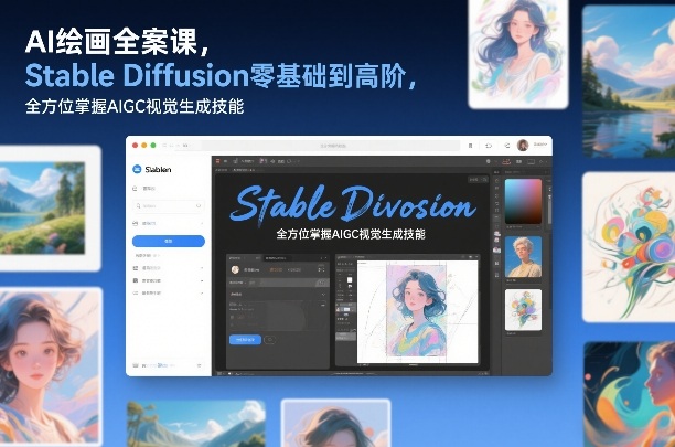 AI绘画全案课，Stable Diffusion零基础到高阶，全方位掌握AIGC视觉生成技能汇创网-网创项目_汇创网_中创网_福缘网_冒泡网_网创项目平台汇创网