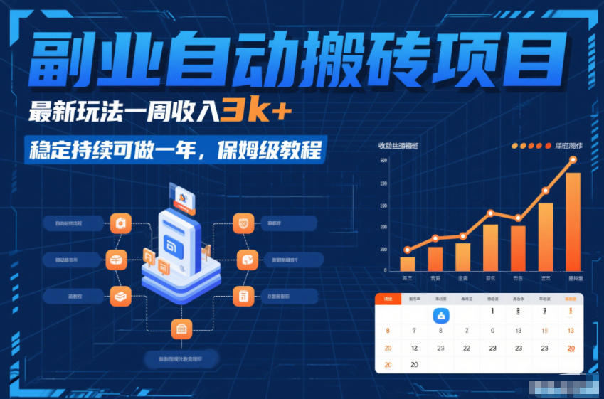 副业自动搬砖项目，最新玩法一周收入3k+，稳定持续可做一年，保姆级教程【揭秘】汇创网-网创项目_汇创网_中创网_福缘网_冒泡网_网创项目平台汇创网
