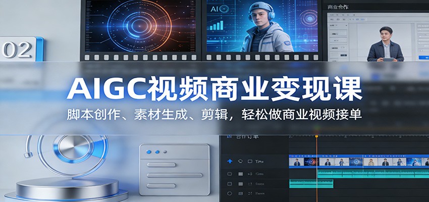 AIGC视频商业变现课：脚本创作、素材生成、剪辑，轻松做商业视频接单汇创网-网创项目_汇创网_中创网_福缘网_冒泡网_网创项目平台汇创网