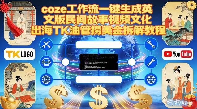 Coze扣子工作流一键生成英文版民间故事视频，文化出海TK油管捞美金拆解教程汇创网-网创项目_汇创网_中创网_福缘网_冒泡网_网创项目平台汇创网